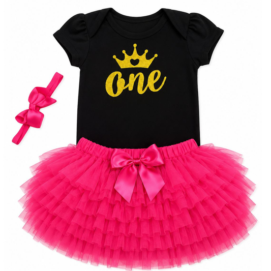 Princess One Birthday Tutu Set – 3 Piece Outfit