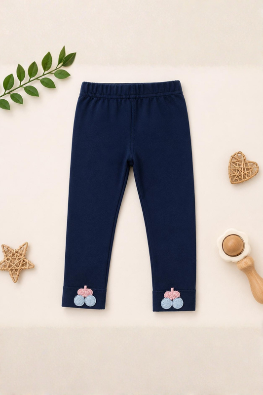 Cherry Charm Blue Leggings