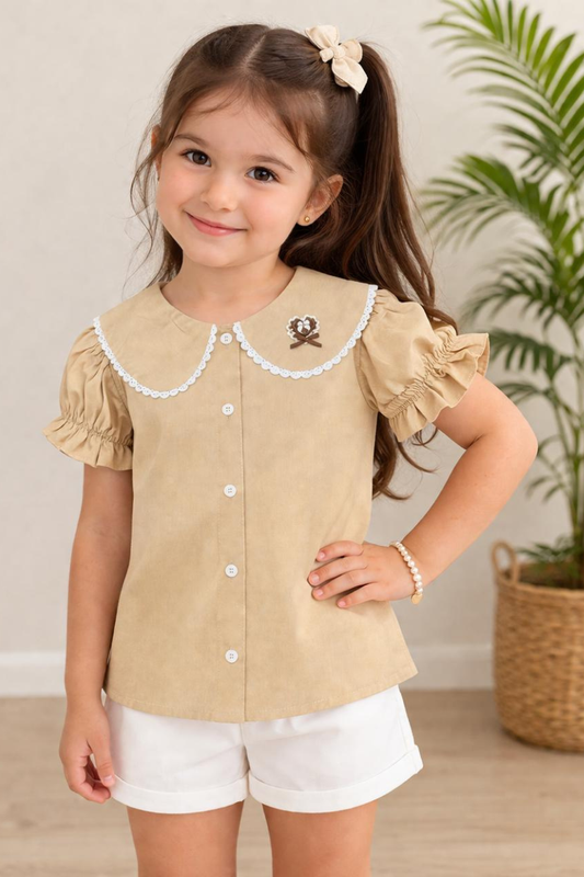 Beige classic top