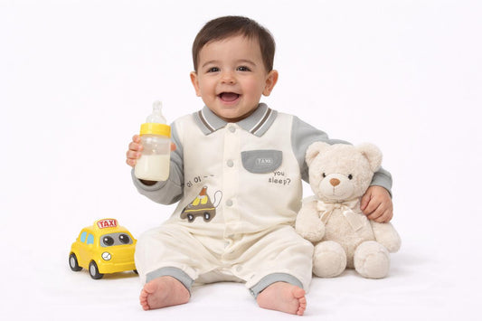 Little Taxi Adventure Baby Romper