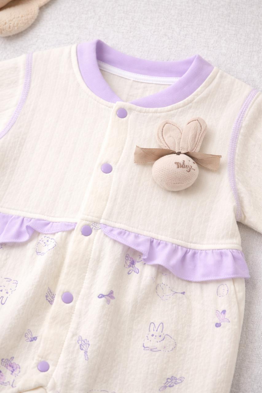 Lavender Bunny Baby Romper