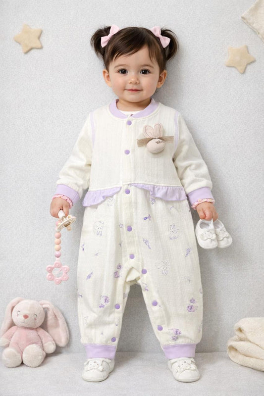 Lavender Bunny Baby Romper