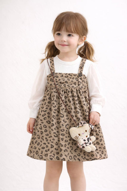 Leopard Print Dress with Cute Mini Bag