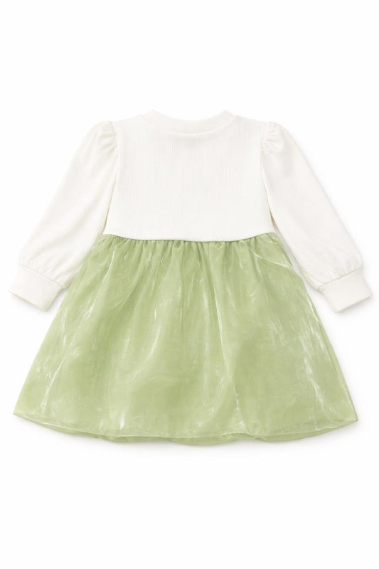 Floral Green Dress Set for Girls