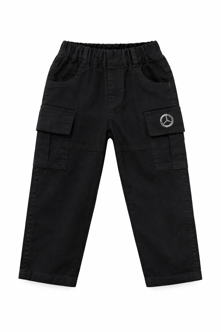 Black Solid Cargo Pants