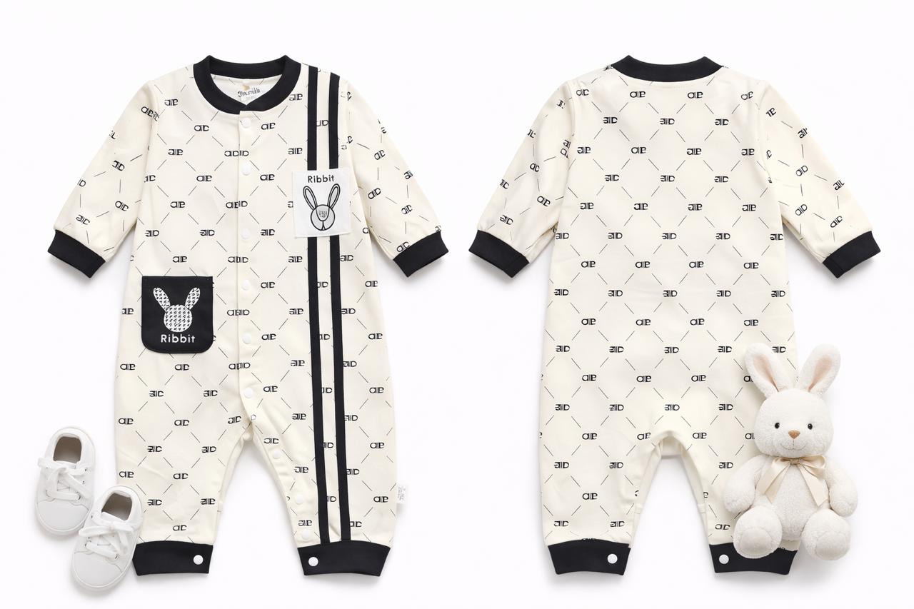 Ribbit Bunny Print Baby Romper