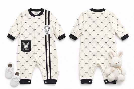 Ribbit Bunny Print Baby Romper