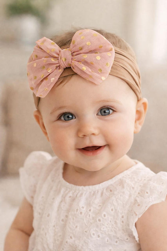 Golden Dot Bow Headband