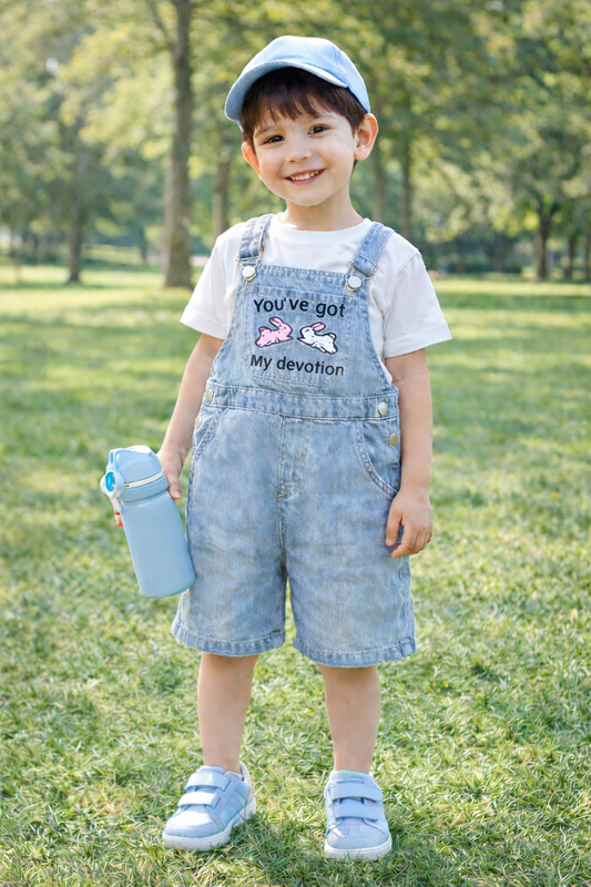 You’ve Got My Devotion Denim Dungaree Set