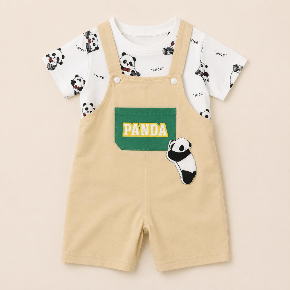 Panda Pals Dungaree Set