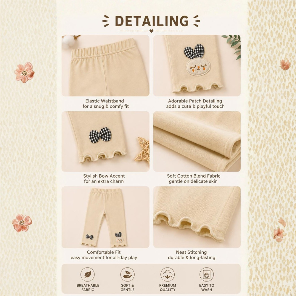 Bunny Bow Cotton Leggings