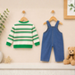 Tiny Stripe Dungaree Set