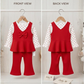 Red Bow Peplum Set