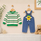 Tiny Stripe Dungaree Set