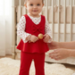 Red Bow Peplum Set