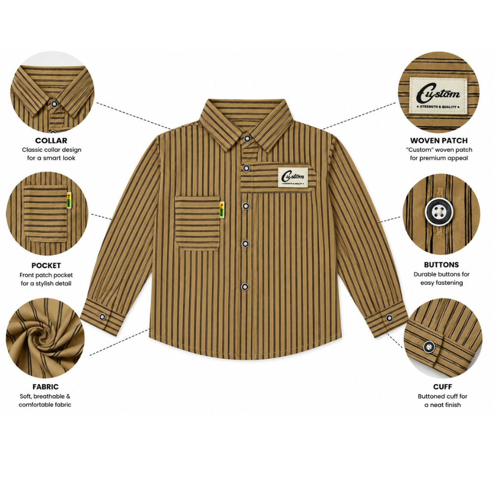 Classic Tan Pinstripe Shirt