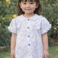 Blue Blossom Frill Top
