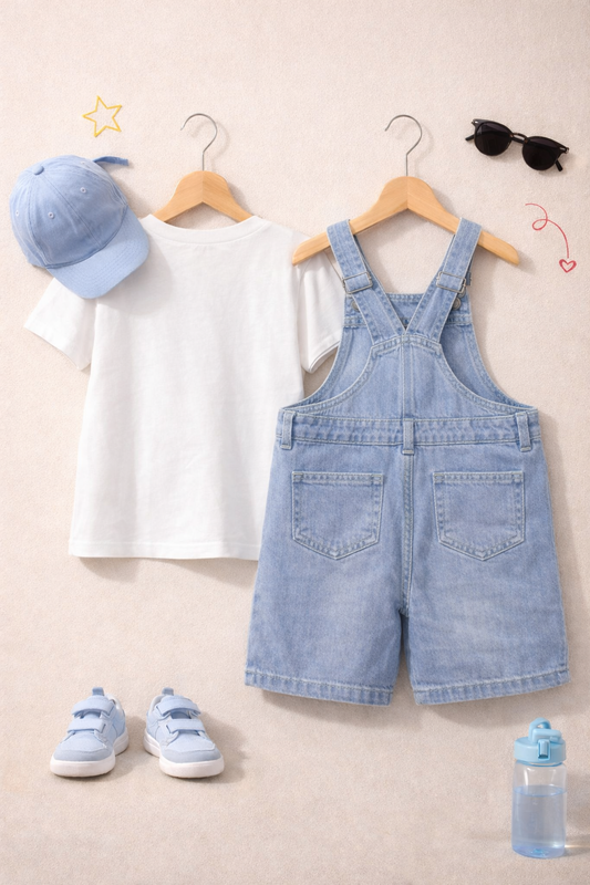 You’ve Got My Devotion Denim Dungaree Set