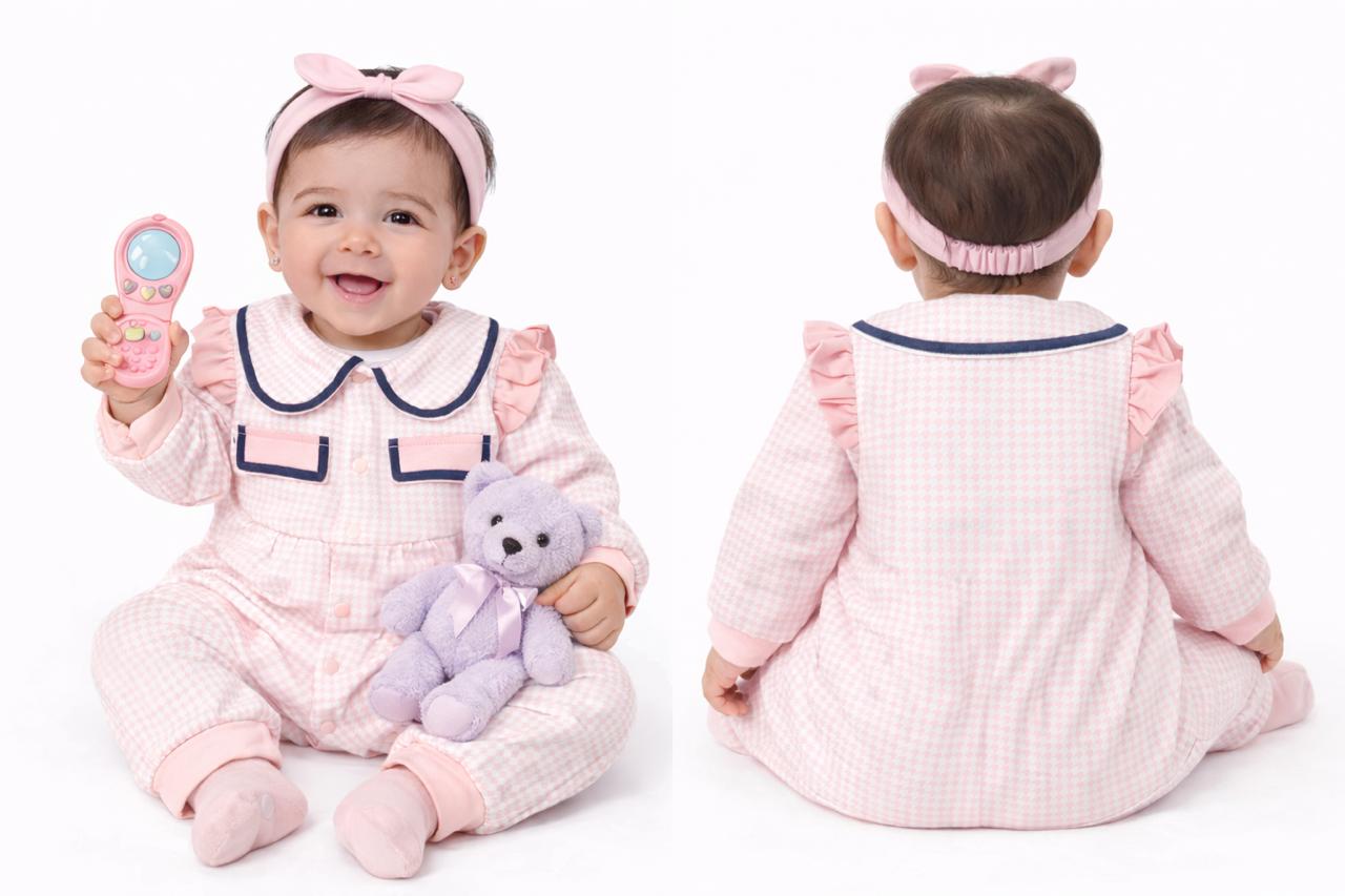 Blush Bunny Baby Romper