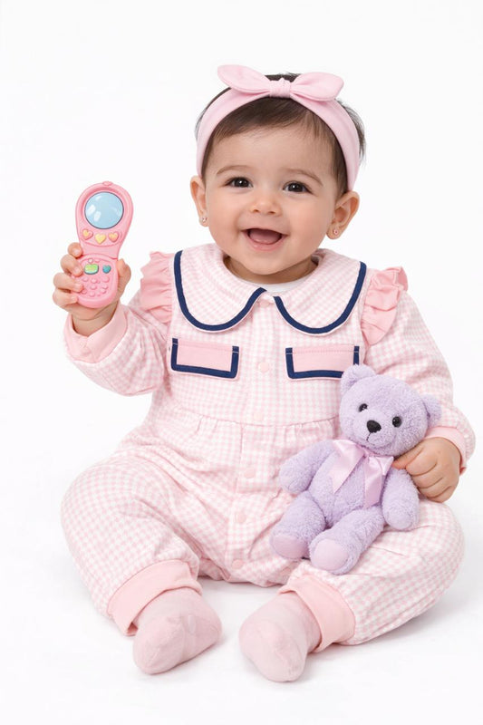 Blush Bunny Baby Romper