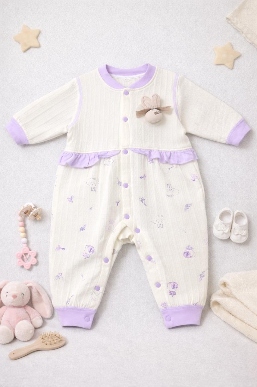Lavender Bunny Baby Romper