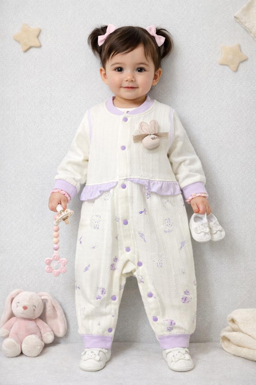 Lavender Bunny Baby Romper