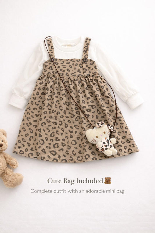 Leopard Print Dress with Cute Mini Bag