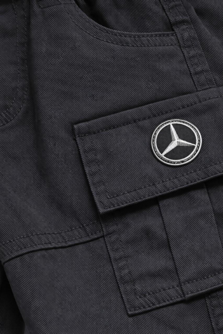 Black Solid Cargo Pants