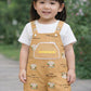 Hamburger Bear Dungaree Set with Plain T-Shirt