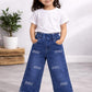 Girls Rhinestone Details Denim Jeans