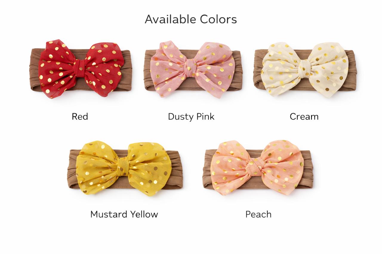 Golden Dot Bow Headband